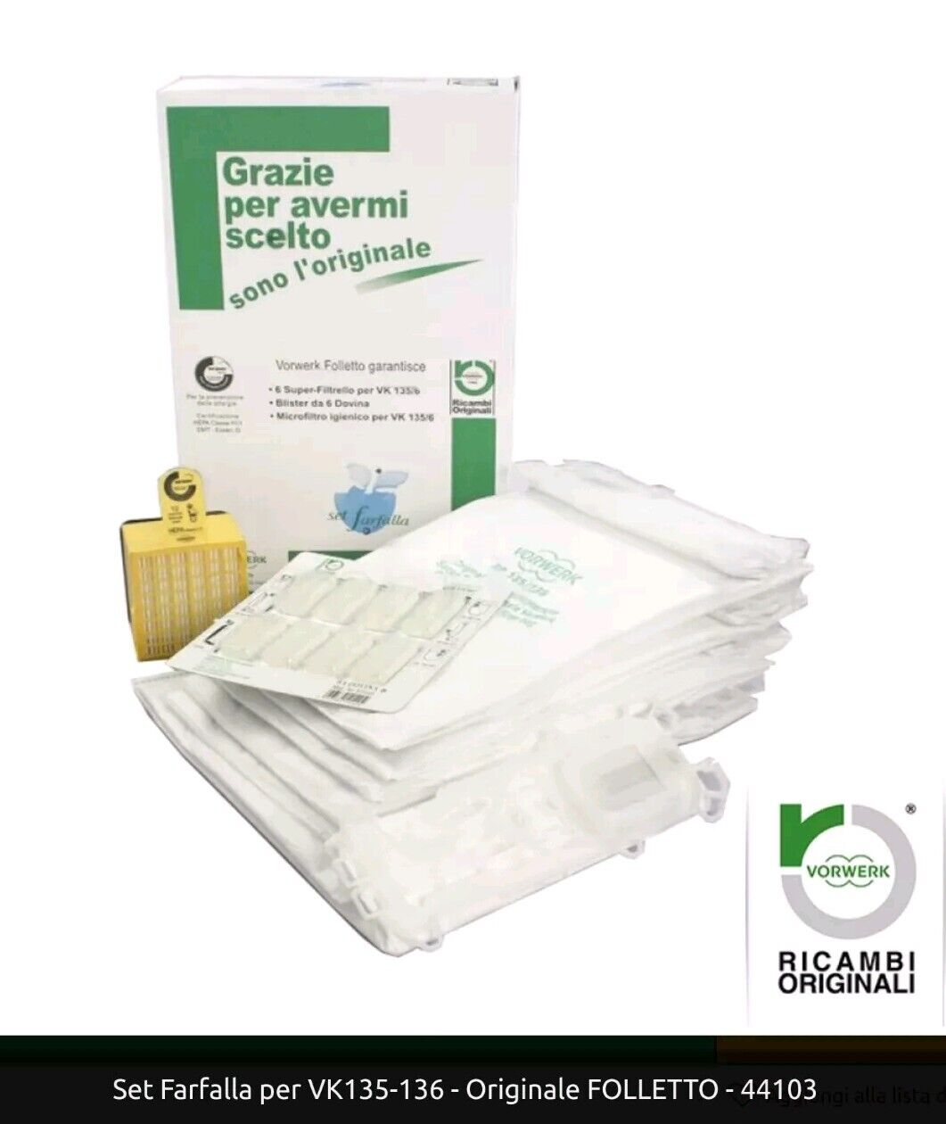 SACCHETTI KIT RISPARMIO ORIGINALE FOLLETTO VK 135, 136