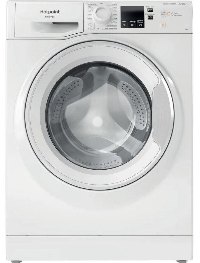 Lavatrice 8 Kg Hotpoint Ariston Cl C 58 cm 1200 giri Vapore Inverter NFR428W IT