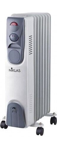 Radiatore termosifone elettrico ad olio Niklas 7 elementi 1500W metallo ruote