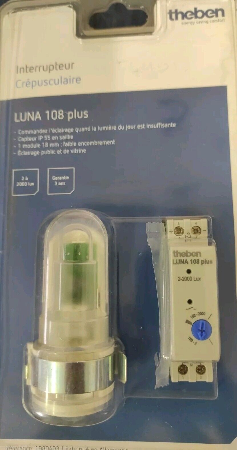 Theben LUNA 108 plus  Interruttore Crepuscolare , 2 - 2000 lx, 2600 Watts