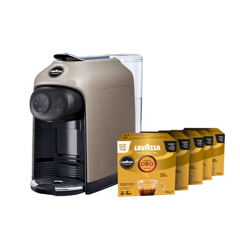 Lavazza A Modo Mio Idola Greige Macchina Caffè + 180 Caps Oro Incluse