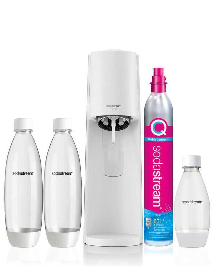 SodaStream Terra Bianco Value Pack Metallo, Plastica, Polietilene tereftalato (P