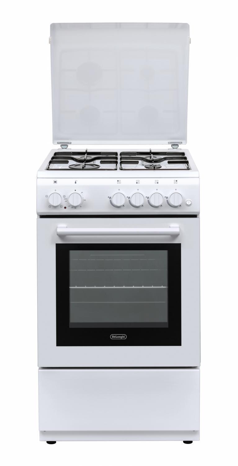 De Longhi Cucina a Gas con Forno Elettrico 4 Fuochi 50x50 cm Bianco DL554EW