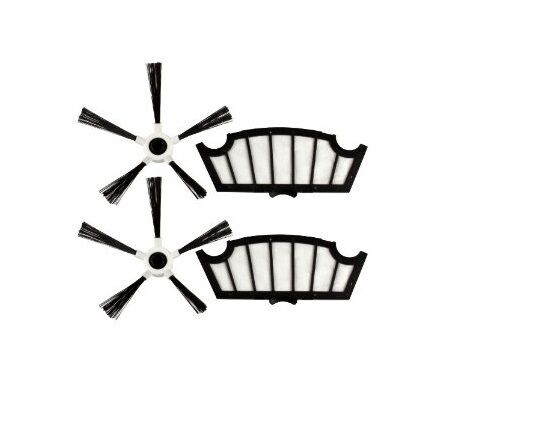 2 SPAZZOLINI + 2 FILTRI ASPIRAPOOLVERE ROBOT HOOVER RBC001 RBC003  RBC006 RBC009
