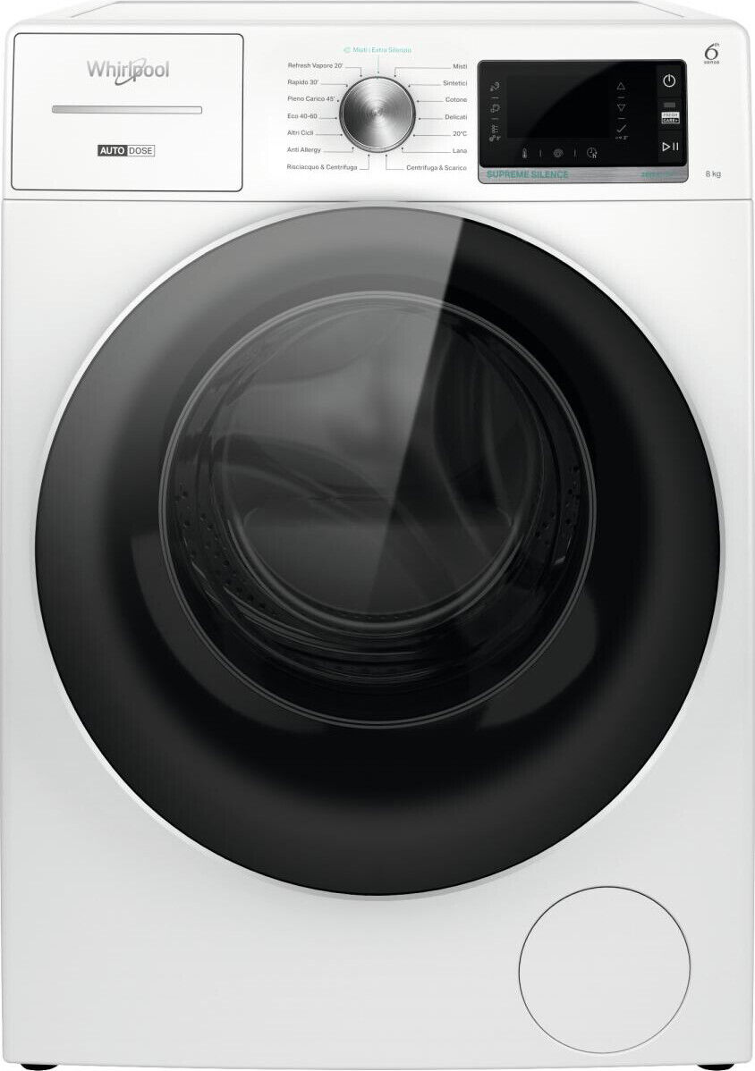 Lavatrice 8 kg Whirlpool Classe B 61 cm Carica Frontale 1400 giri W7X W845WR IT
