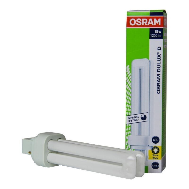 OSRAM DULUX D 18W/830/31 2 PIN LAMPADINA FLUORESCENTE LUCE CALDA  3000 K G24D-2