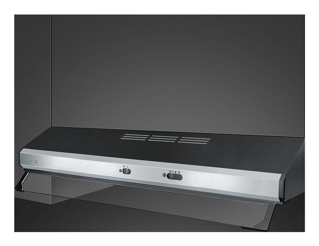 Smeg Cappa Cucina Aspirante Semi-integrata 90 cm Classe E Inox/Nero KSEC91XE3
