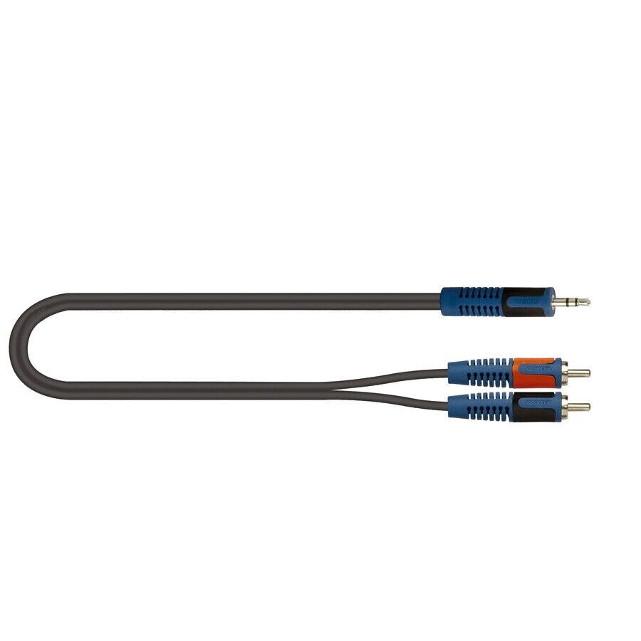 QUIK LOK RKSA/150-1 MINIJACK STEREO/2 RCA MASCHIO CAVI - BOBINE - CIABATTE AUDIO