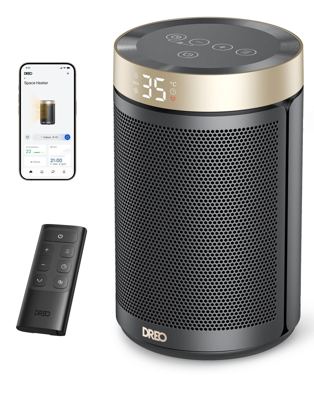 Stufa Elettrica Dreo, 1500 W a Basso Consumo Energetico, Silenziosa, (j7Z)