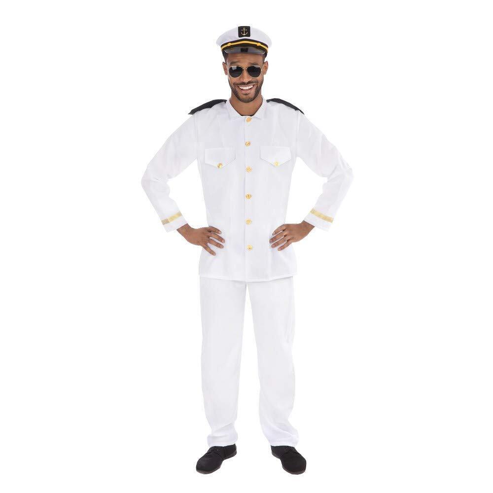 Bristol Novelty Navy Officer Standard Costume, Uomo, Bianco Taglia unica