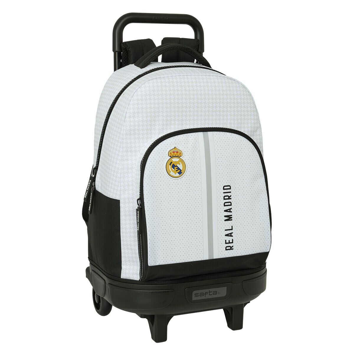 Trolley per la Scuola Real Madrid C.F. 24/25 Bianco Grigio 33 x 45 x 22 cm