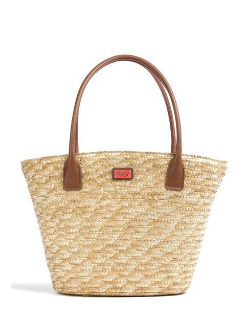 BORSA DONNA MANDARINA DUCK seashell straw bag CORAL ND  scelta=P CORAL KOT01.22I