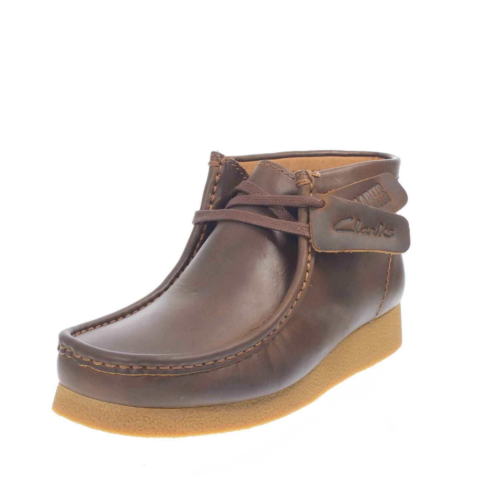 Clarks Wallabee Evo Mid - Mocassini Stringati In Pelle Marrone - Taglia 40 [6.5