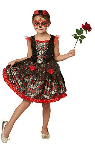 Rubie's Official Red Rose Day of the Dead Halloween Girls Costume RED ROSE DAY O