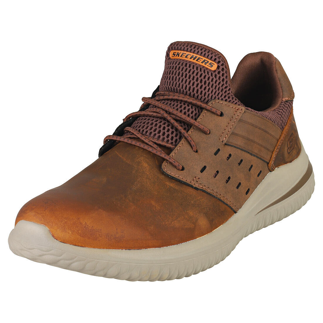 Skechers Delson 3.0 Ezra Uomo Dark Brown Formatori Casuale - 42 EU
