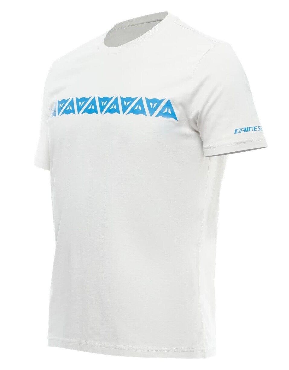 MAGLIA MANICHE CORTE DAINESE STRIPES T-SHIRT MAN GRIGIO CHIARO BLU TG M