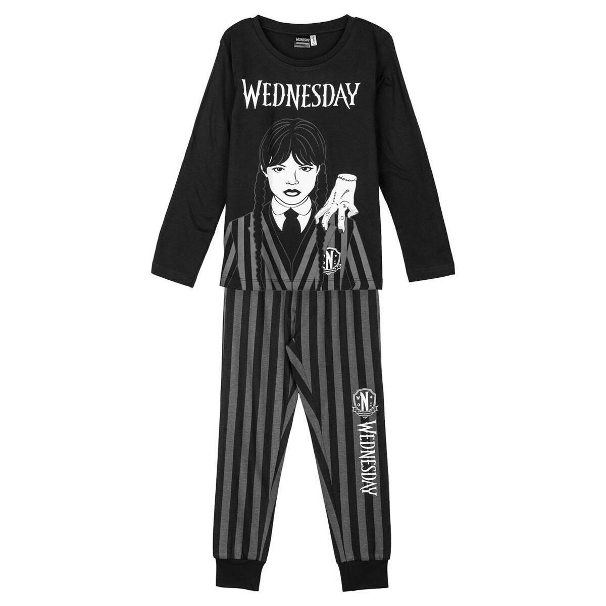 Pigiama Per bambini Wednesday Grigio scuro Taglia:14 anni