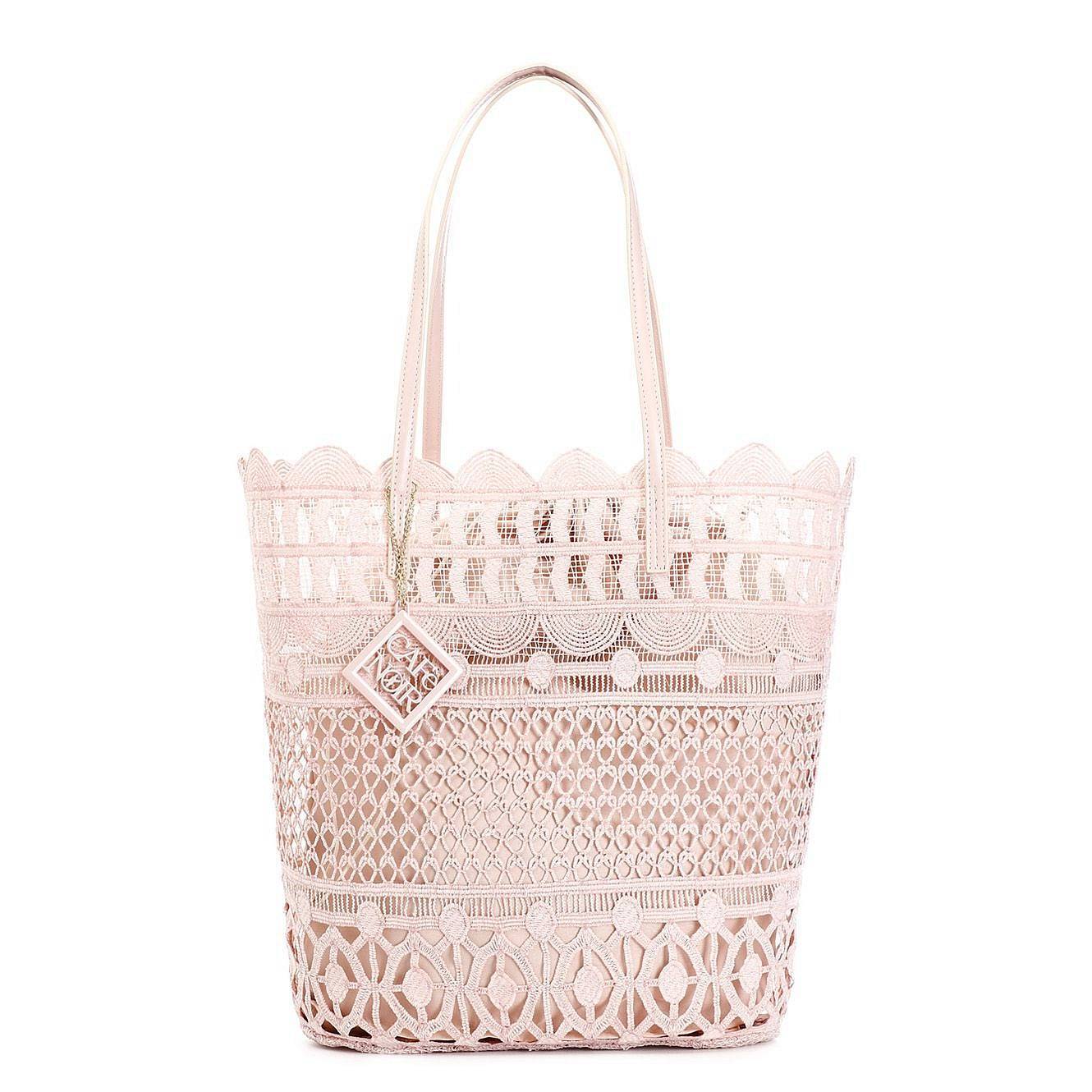 Cafe' Noir Shopping In Pizzo Con Charm Rosa - Borse Donna Borse A Spalla