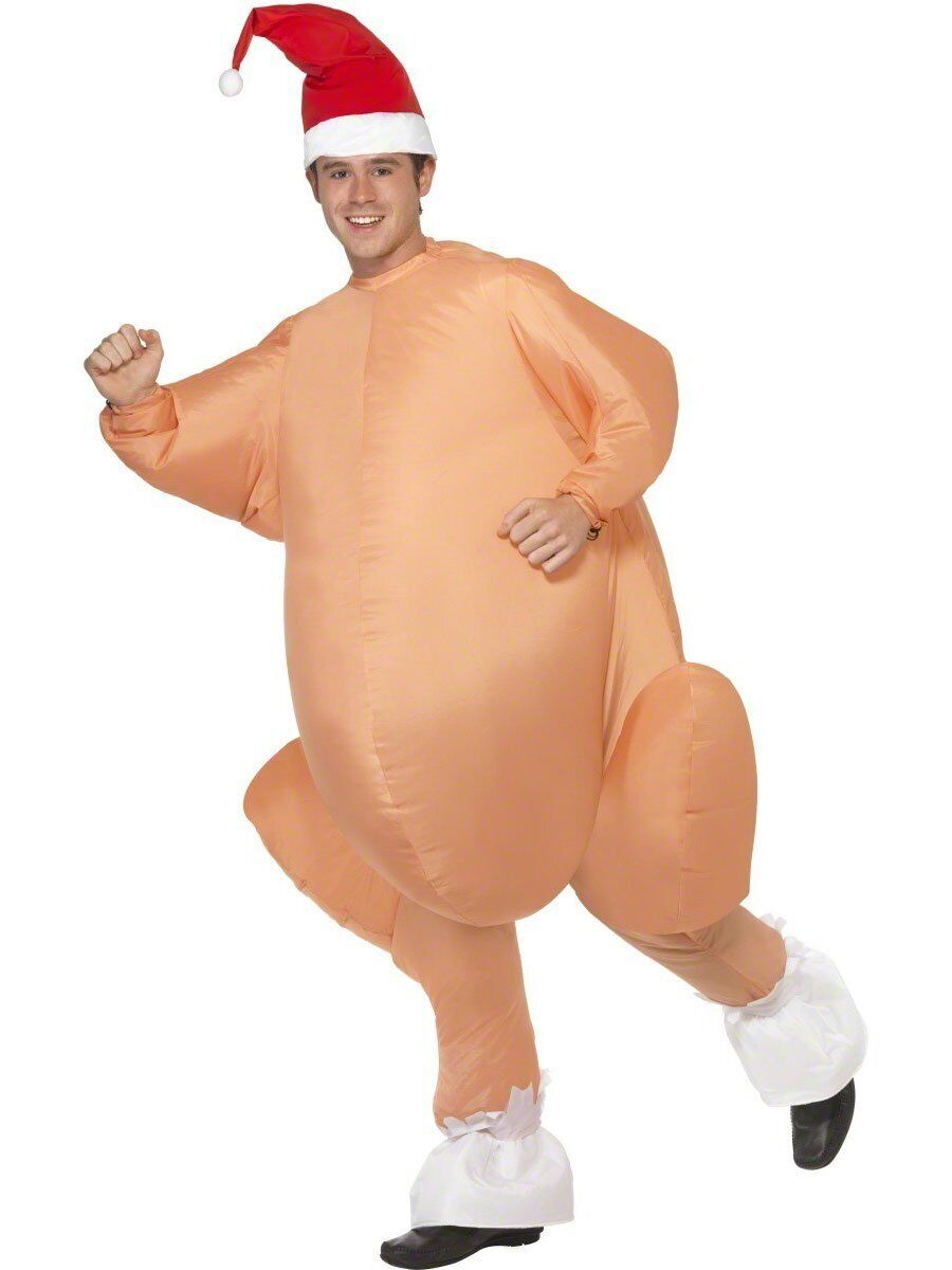 Smiffys Inflatable Roast Turkey Costume, Nude
