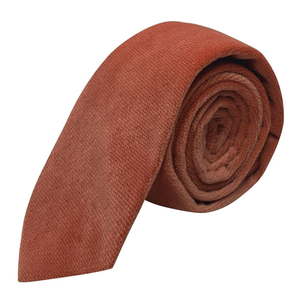 Lusso Bronzo Testurizzato Velluto Cravatta, Marrone