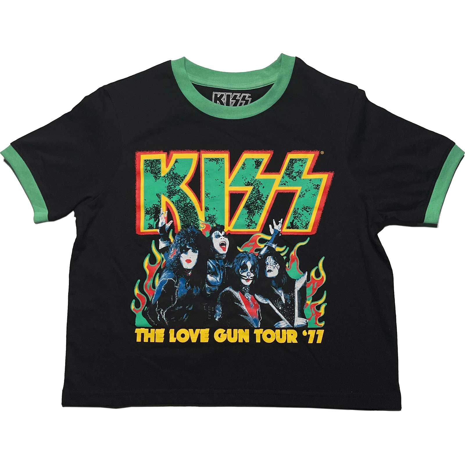 Abbigliamento Kiss: St Paddy's Ringer Crop (Top Donna Tg. M)