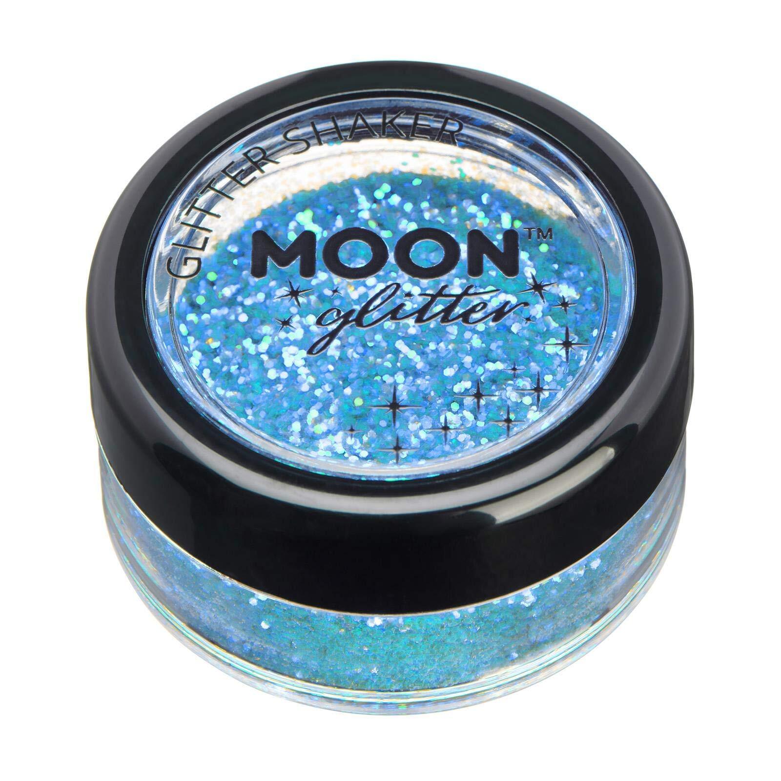 Smiffys Moon Glitter Iridescent Glitter Shakers, Blue