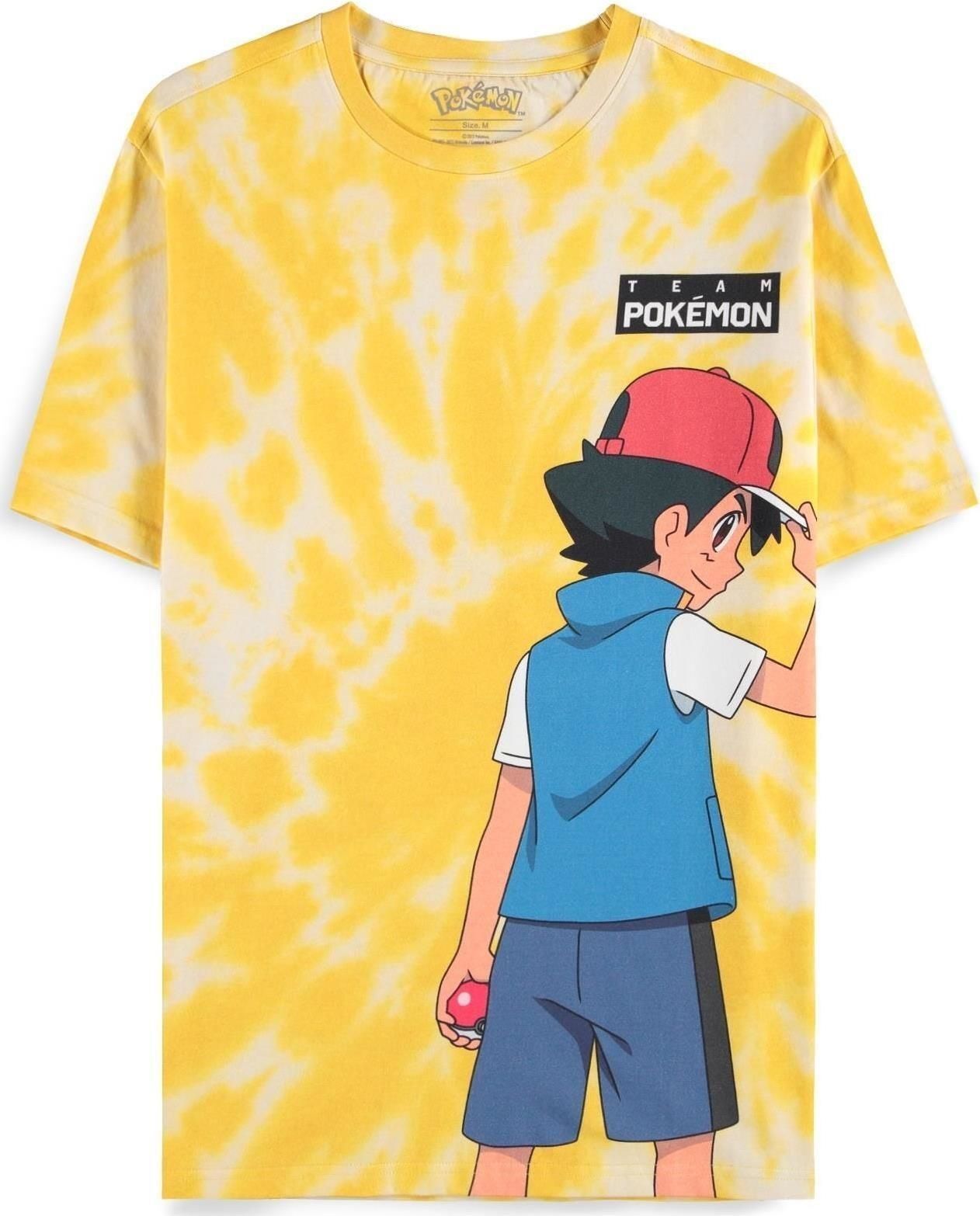 Abbigliamento Pokemon: Ash And Pikachu - Digital Printed Yellow (T-Shirt Unisex