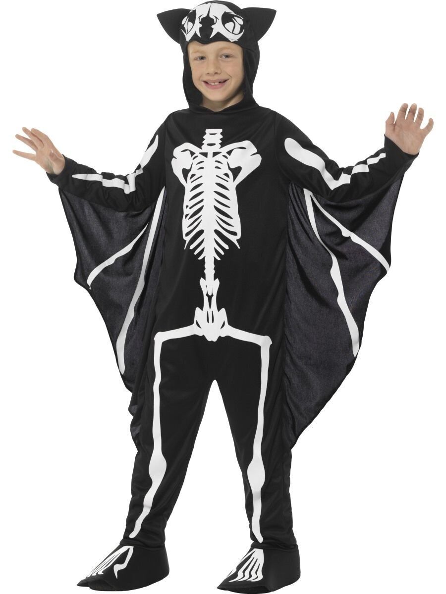 Smiffys Bat Skeleton Costume, Black & White (Size L)