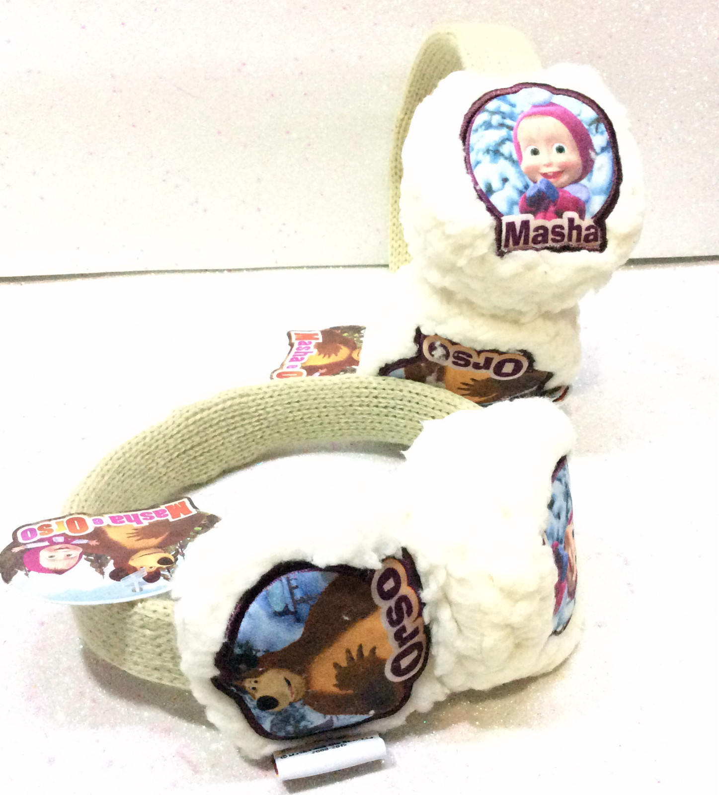 MASHA E ORSO MASHA AND THE BEAR CUFFIE PARAORECCHIE BEIGE EARFLAPS OHRENSCH