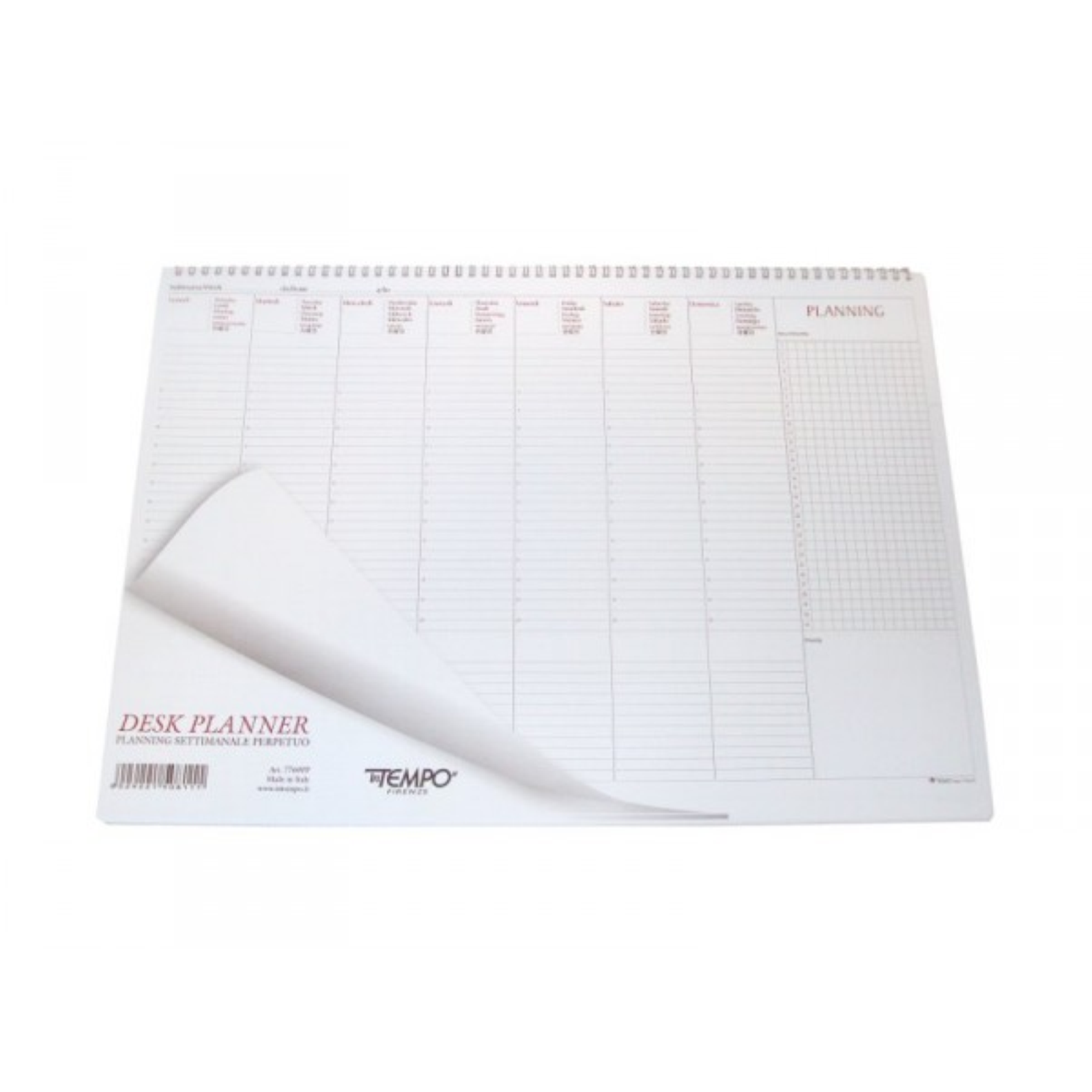 PLANNING SETTIMANALE DA TAVOLO 50X35 CM POLIPROPILENE NON DATATO - INTEMPO