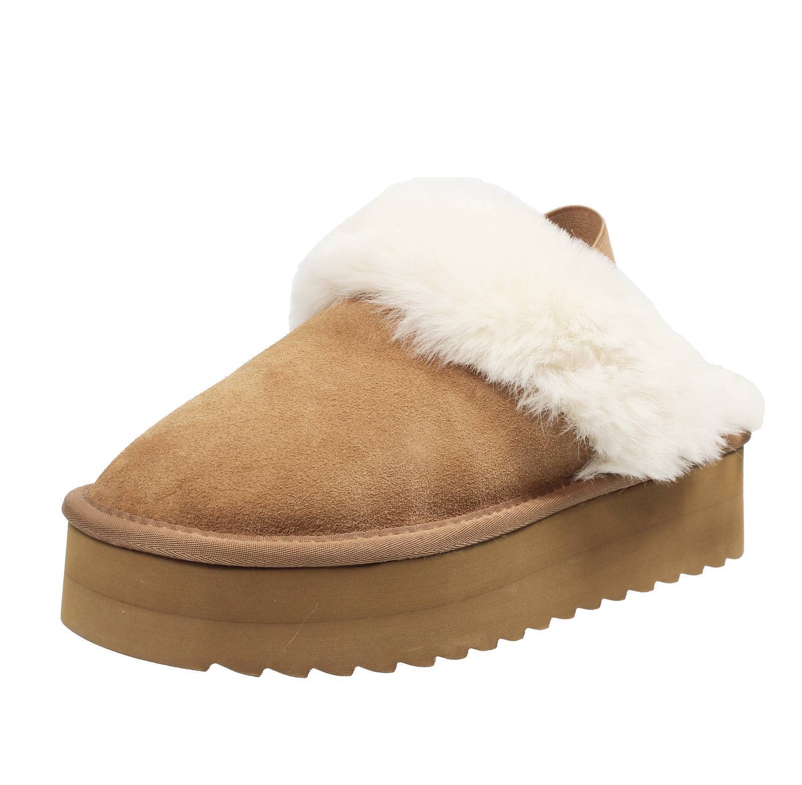 Colors Of California Ugg Boot - Pantofole Platform In Suede Marrone - Taglia 40