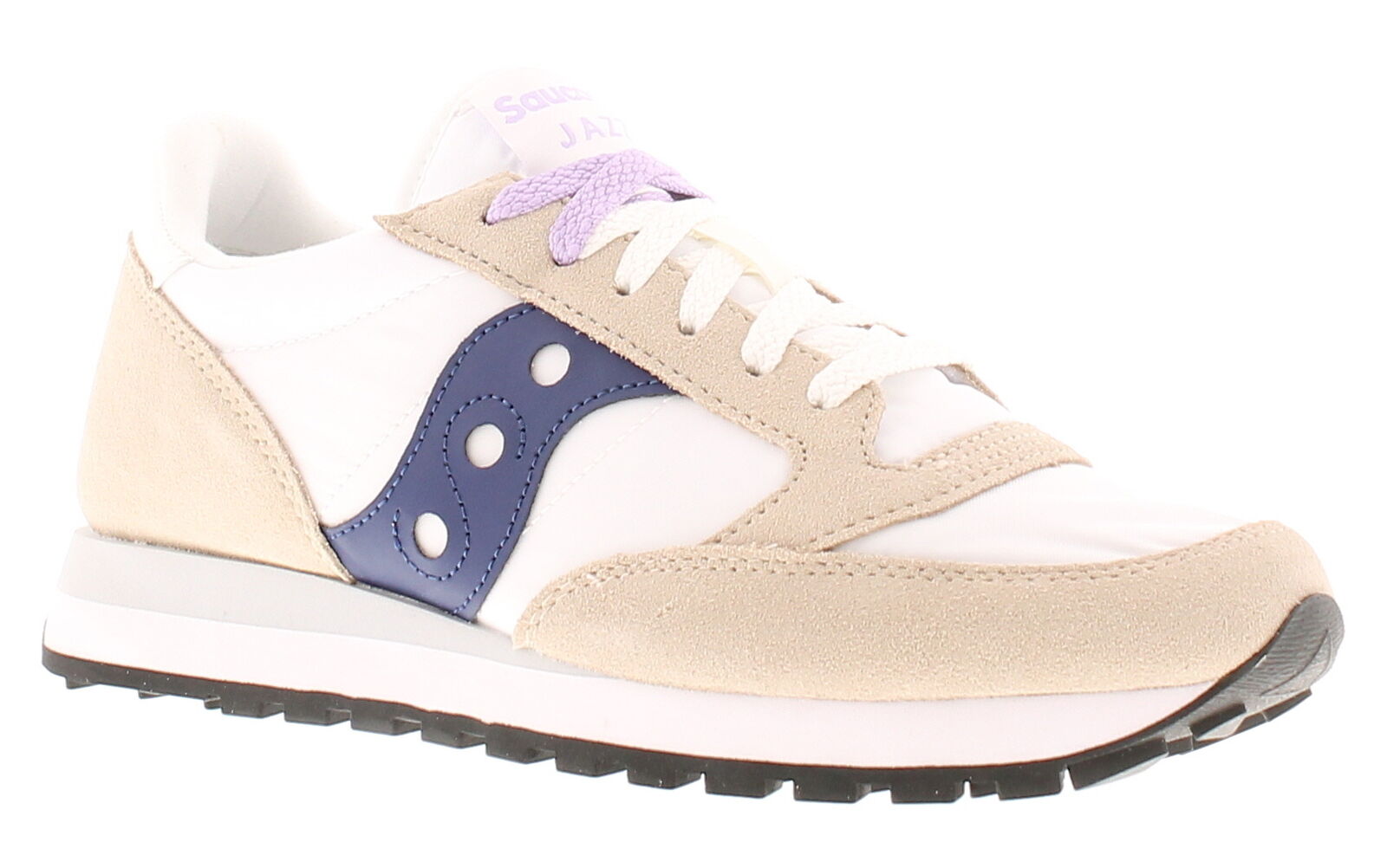 Saucony Donna Ginnastica Jazz Originale con Lacci Bianco Beige Navy UK Size 5.5