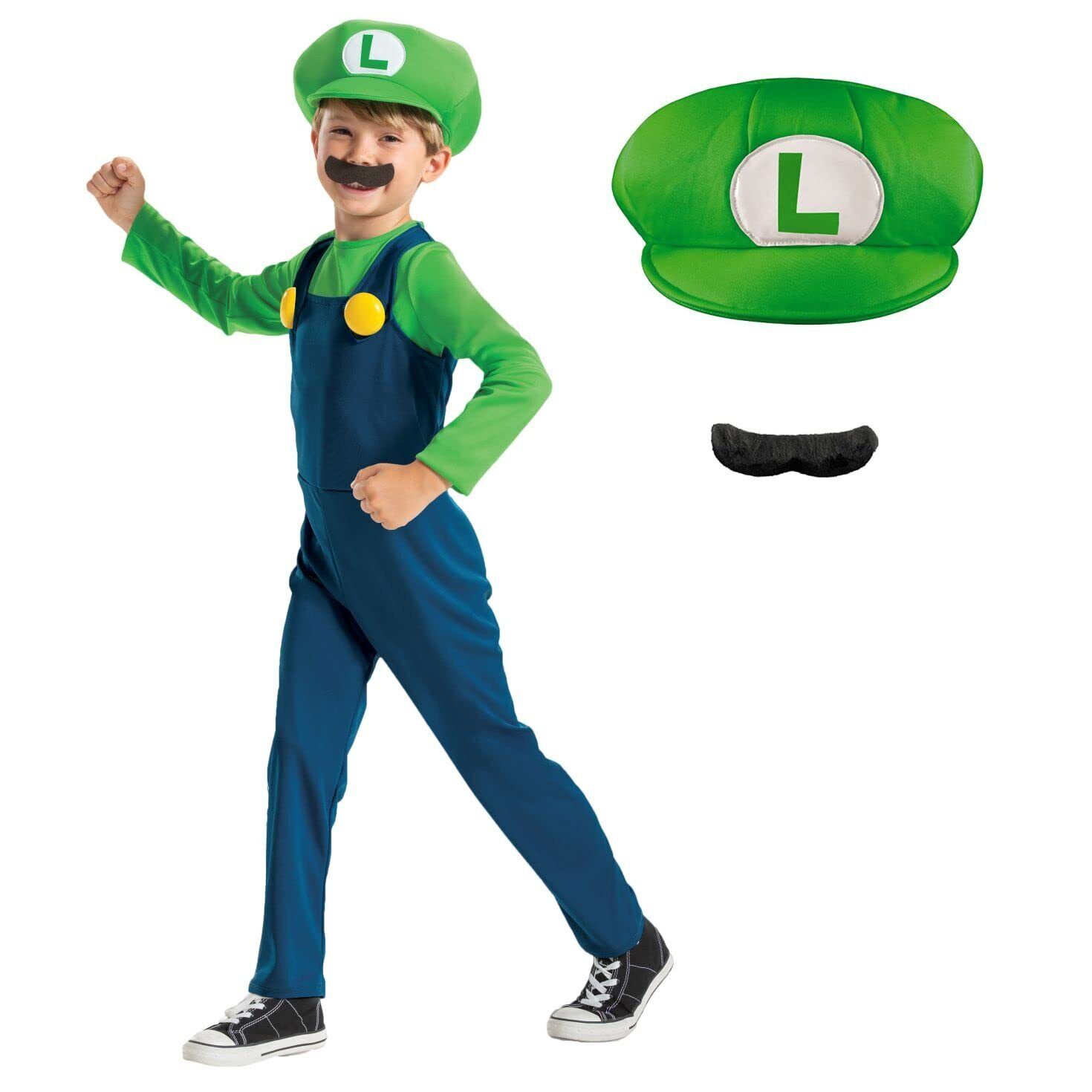 DISGUISE Official Nintendo Luigi Costume Kids includes Luigi Hat, Luigi Fancy Dr