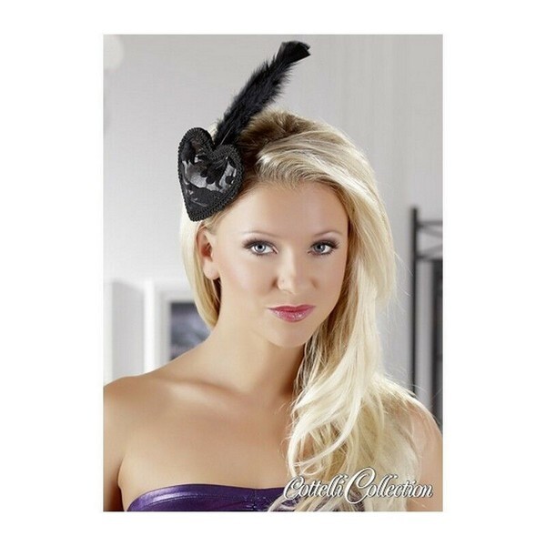 ACCESSORIO CAPELLI SPILLA FORMA CUORE CON PIUMA HOT