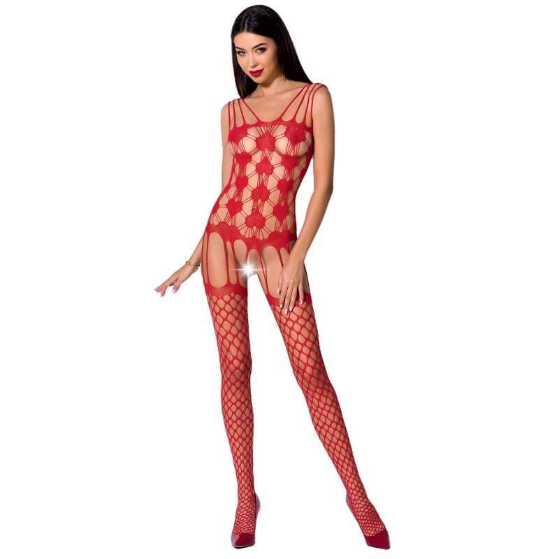 Passion Woman Bs067 Red Bodystocking One Size