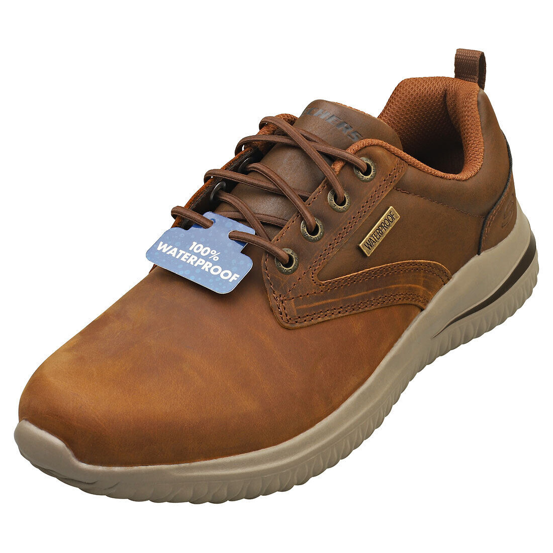 Skechers Delson 3.0 Glavine Uomo Dark Brown Formatori Casuale - 41 EU
