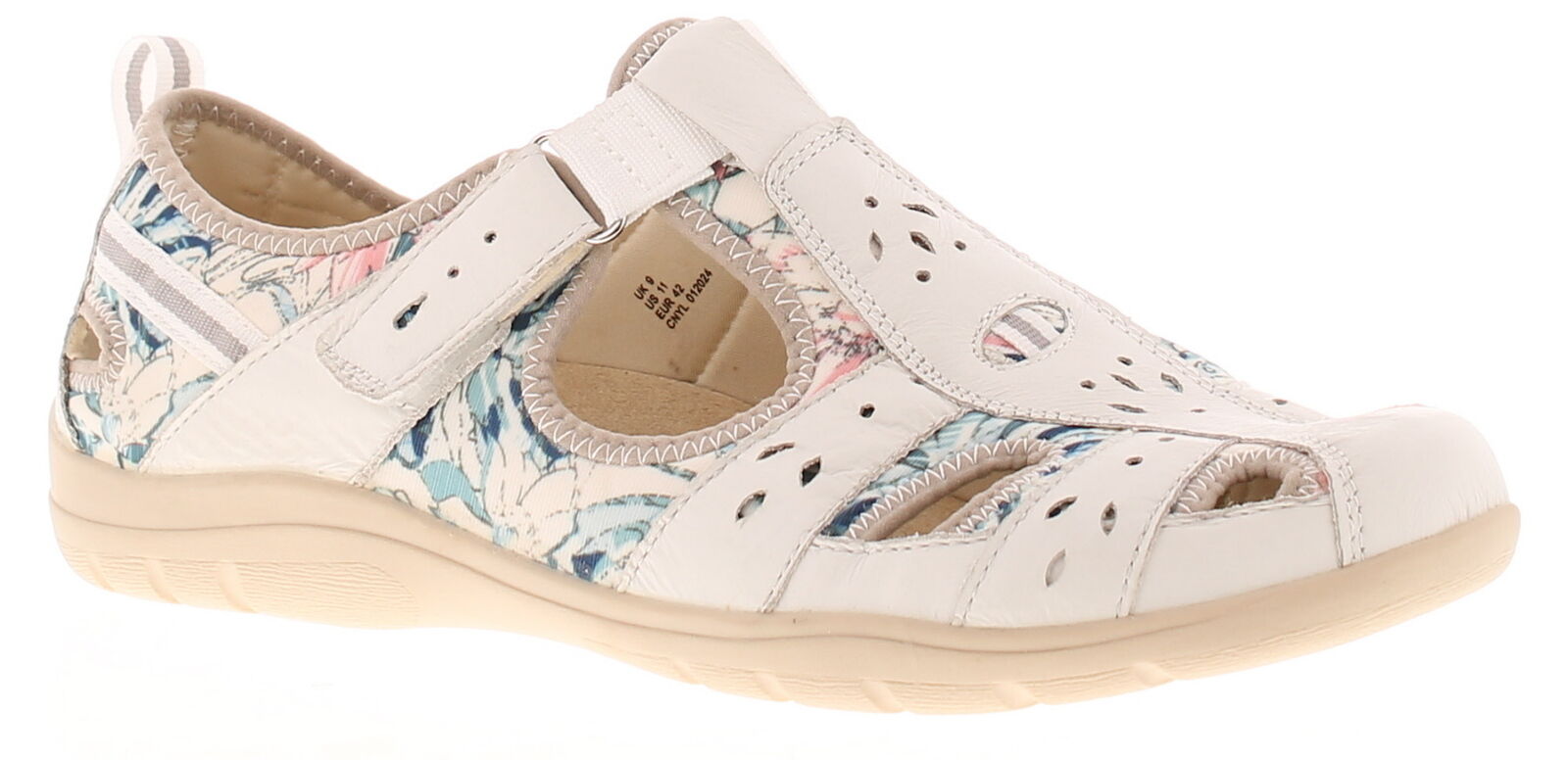 Free Spirit Donna Sandali Passeggio CLEVELAND Touch Chiusura Bianco Misura UK 6