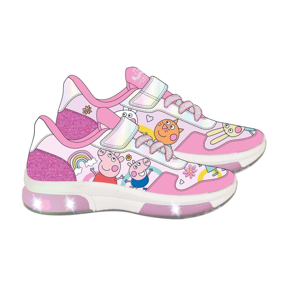Scarpa Sportiva Suola Pvc Con Luci Peppa Pig ROSA - T027 | FEMMINA CERDà