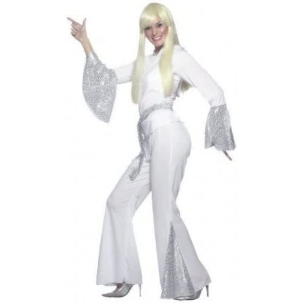 Smiffys 70s Disco Lady Costume, White (Size S)