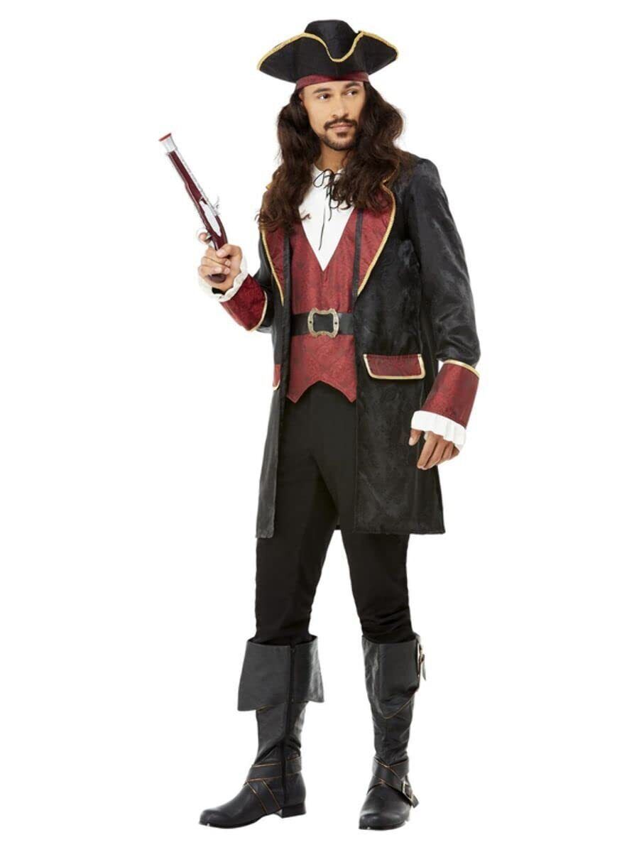 Smiffys Deluxe Swashbuckler Pirate Costume, Black (Size M)