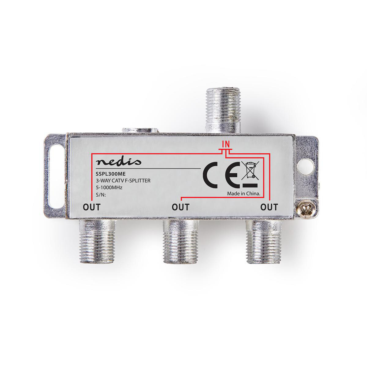 SPLITTER F PARTITORE 3 VIE SATELLITE SAT DIVISORE SEGNALE DIGITALE 1000 MHz