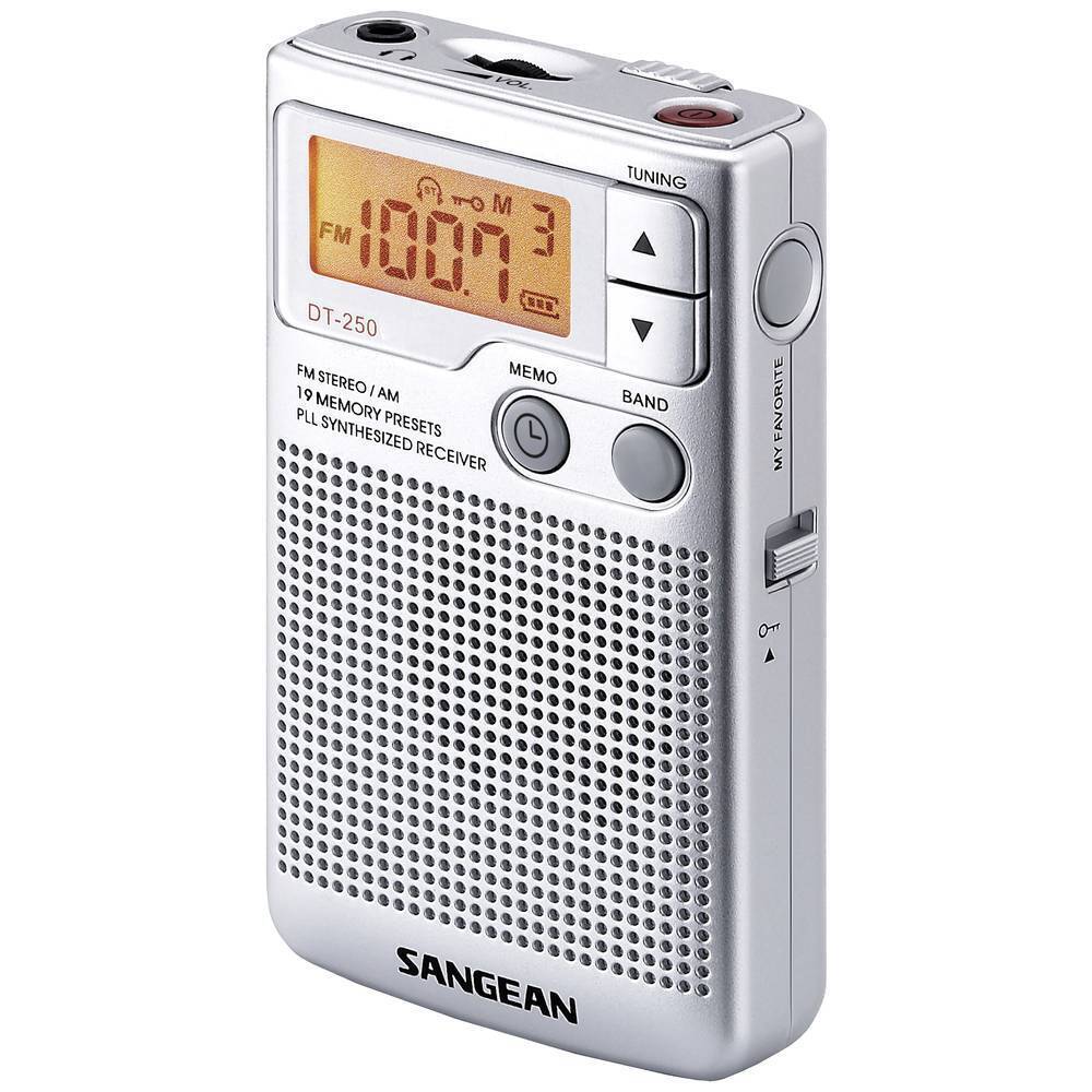 Sangean Pocket 250 Radio tascabile FM, AM Argento