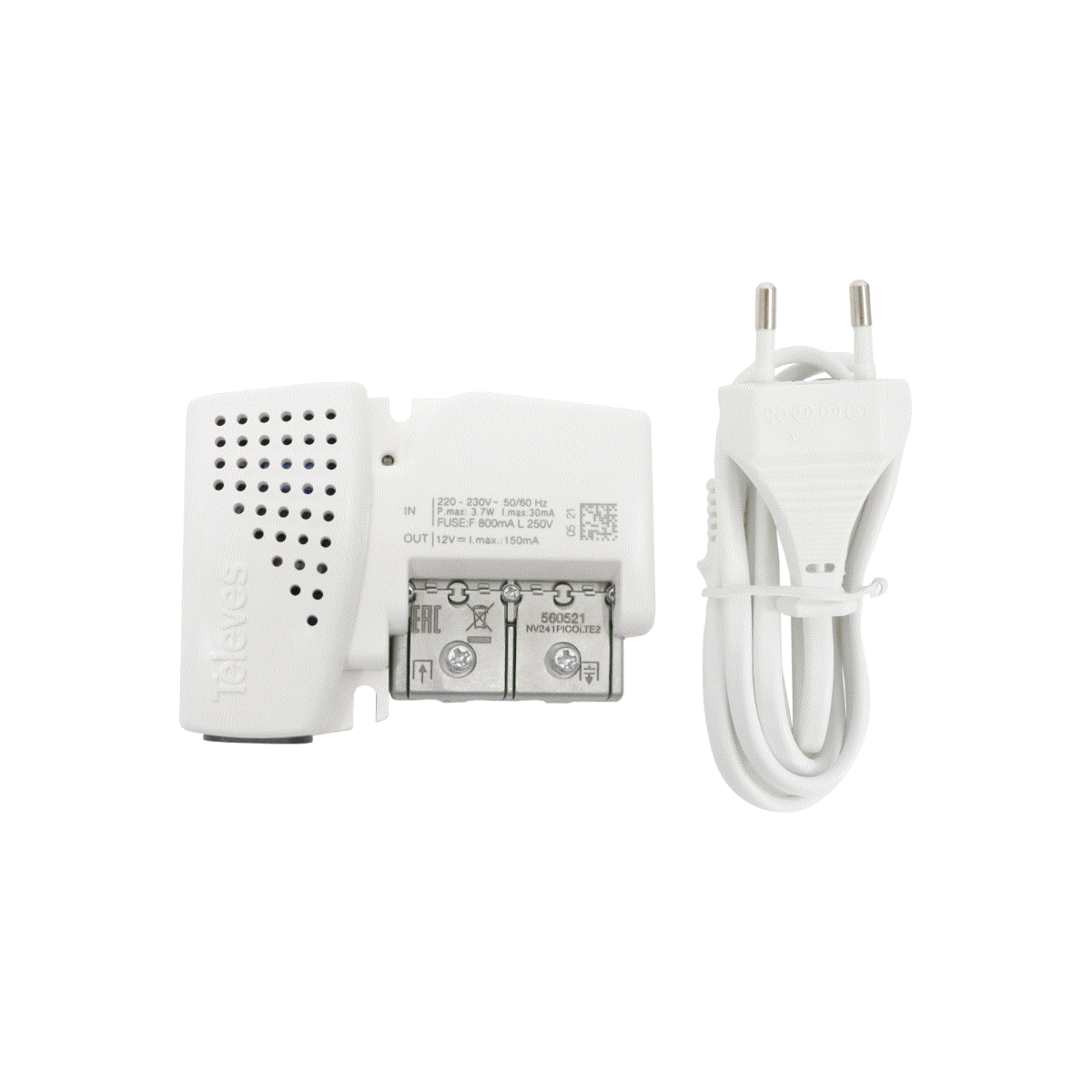 Amplificatore Interno Alloggiamento Auto-Regolabile 1 Uscita 20dB+Feeder 12V