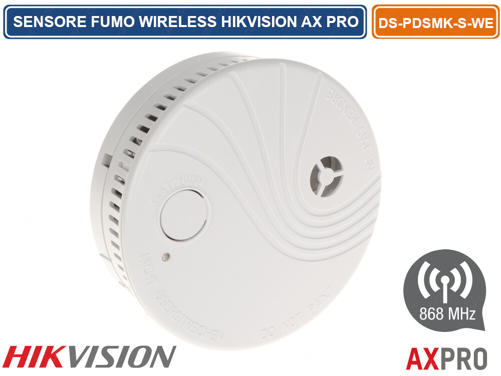 HIKVISION AX PRO RILEVATORE DI FUMO FOTOELETTRICO WIRELESS 868MHZ