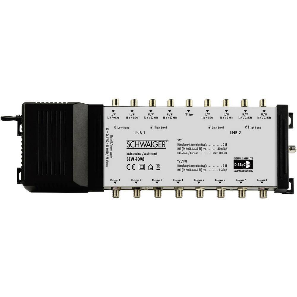 Schwaiger SEW4098 SAT multiswitch Ingressi (Multiswitch): 9 (8 satellitare / 1
