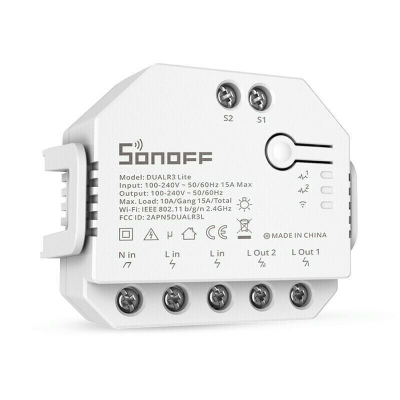 Sonoff Dual R3 Lite interruttore WiFi due canali tapparelle funziona Alexa Siri
