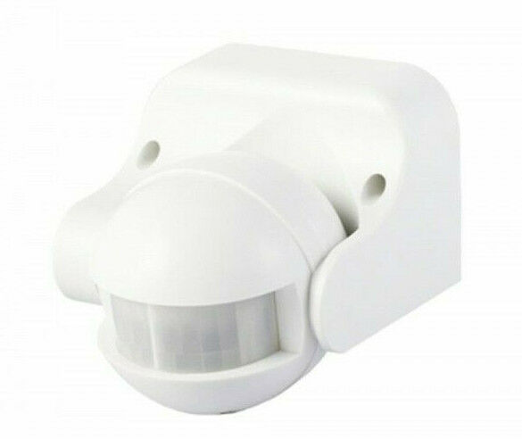 SENSORE DI PRESENZA MOVIMENTO CON INTERRUTTORE CREPUSCOLARE TIMER IP44 BIANCO