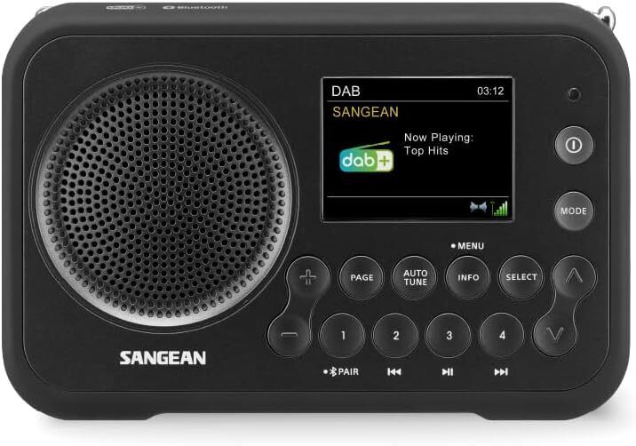 Sangean DPR-76 BT Radio Tascabile Grigio Metallo Dpr-76 Bt Metal Grey Radio Port