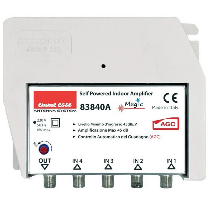 83840A EMME ESSE CENTRALINO TV A FILTRI PROGRAMMABILI 45DB con AGC