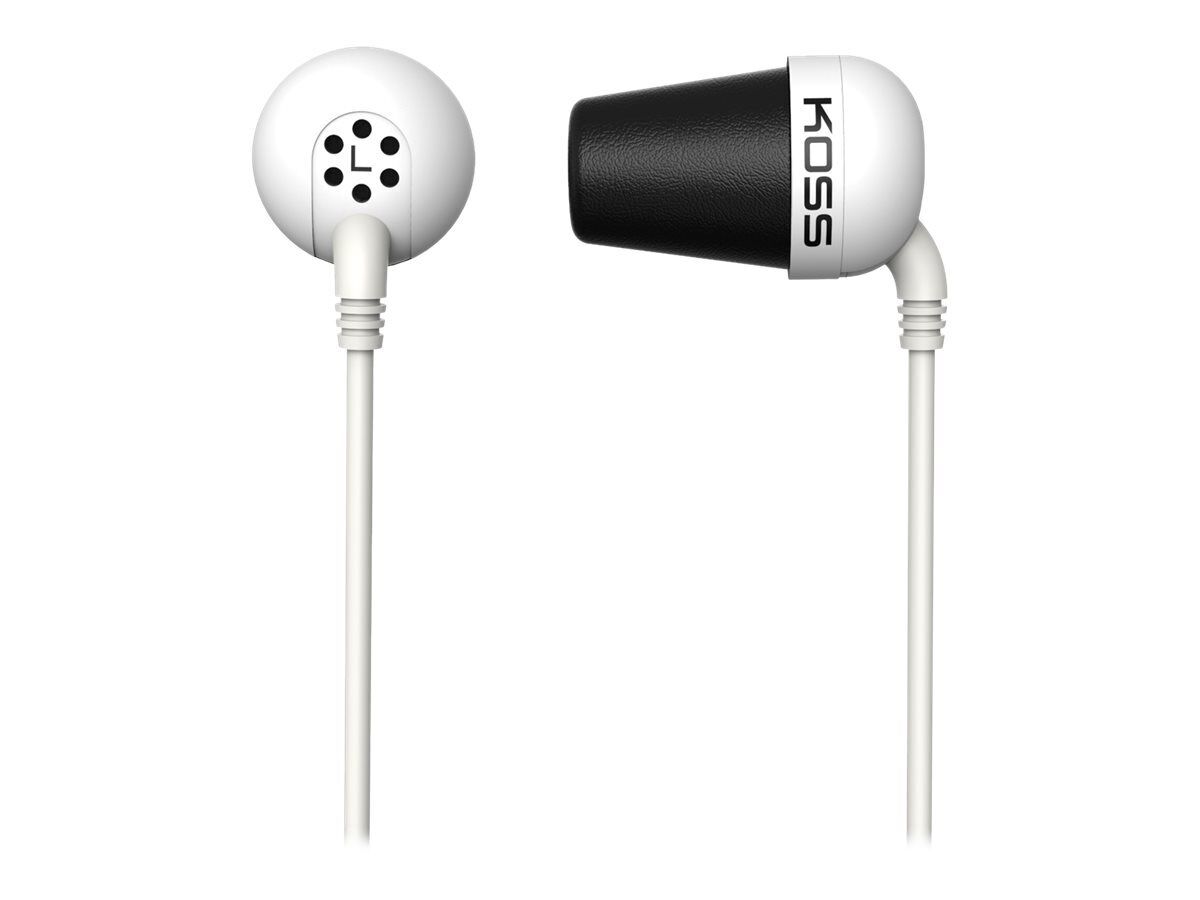 Koss PLUG Earphones in-ear wired noise isolating white wired noise PLUG W